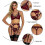 (S, Wine Red) Women Lace Garter Lingerie Set 4