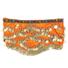 1 Styck Kvinnlig Kjol För Bauchtanz Diamanter (Orange)