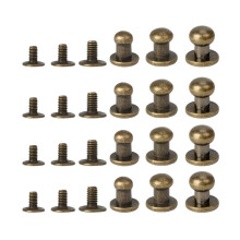72Pcs Diy Väsktillbehör Skruvnaglar Läderplåt Tjocka Sidonaglar 8 Mm Brons