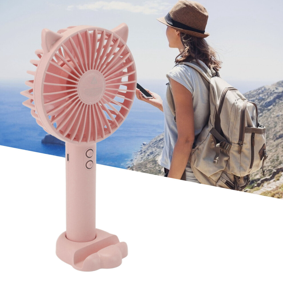Portable Usb Rechargeable Hand Held Fan, 3-Speed Pink, 1200Mah 5001356782942
