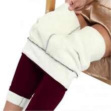 (S, Wine Red) Women Winter Leggings High Waist Warm Lined Thick Opaque Tights Stretch Bottoms Thermal Tight Leggings for Autumn Winter