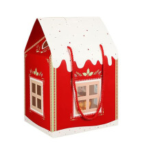 Christmas Wonderland Cottage Gift Box, House Shaped Gift-Red