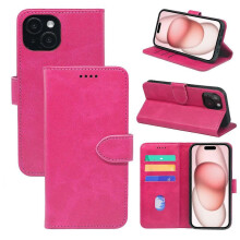 (T-Mobile Revvl 7/T Phone 2 5G, Rose red) Calfskin front flip phone case for T-Mobile Revvl 8/T Phone 3 with anti-drop card slot