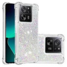 (Silver) Case for Xiaomi 13T/13T Pro Bumper Cover Sparkly Glitter Bling Flow...