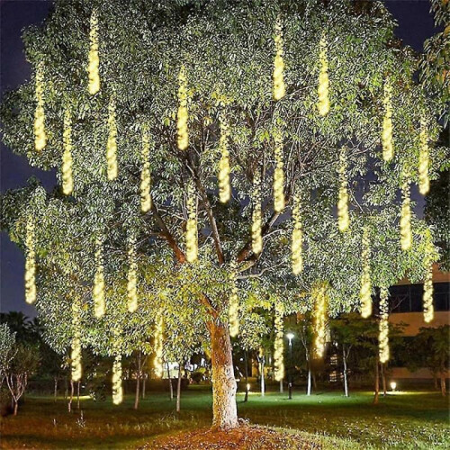 (Multi Color) Meteor Shower Rain Lights Outdoor Christmas Hanging Firecracker String Light Snow Falling Raindrop I 2