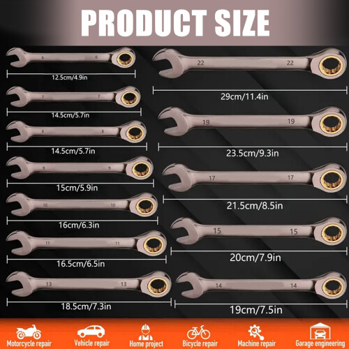 Professional Ratchet Wrench Kit Featuring 5Arc-6 piece set 2