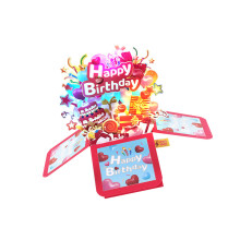 Festival Handcrafted Birthday Card Box-love balloon bright
