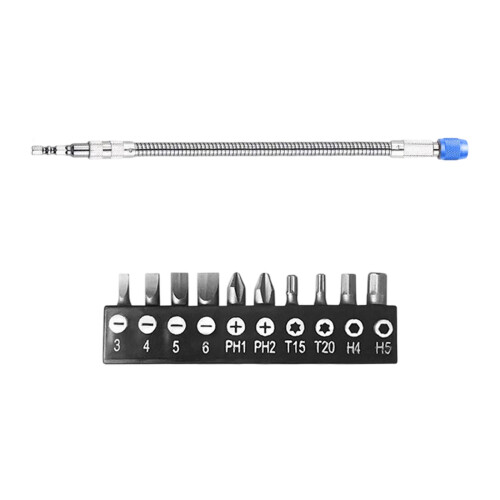 Multiple Angle Hex Shaft Tool 300mm Magnetic-Blue ten piece set