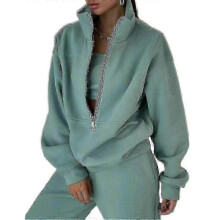 (XL, adult) Ladies Women's Two Piece Tracksuit Set Long Sleeve Zipper High Neck...