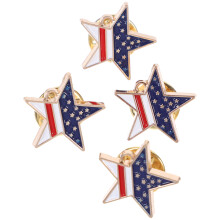 4 Amerikanska Flaggan Mönster Broscher Femuddiga Stjärnan Klädaccessoar