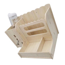 Wooden Rabbit Feeder With Water Bottle Multi Functional Cage Holder For Guinea Pigs And Small Pets Stable Spill Hay Rack