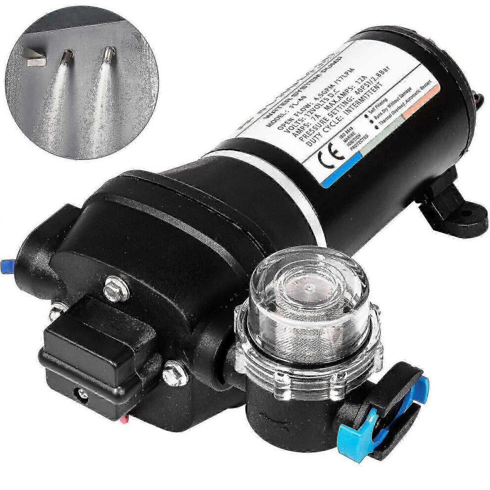 Kikidex (As Show, One Size) High Pressure Diaphragm Water Pump 17L/Min 12V 40Psi Self Priming-Yvan