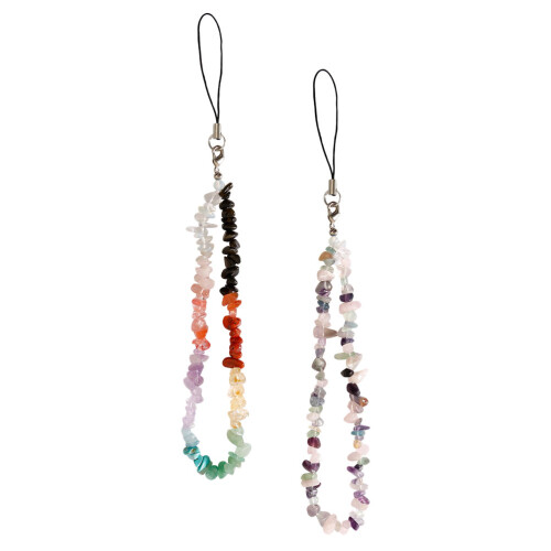 2Pcs Crystal Decorative Phone Chains Multi-Function Anti-Skid Lanyards