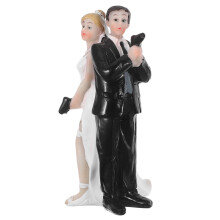 elegante bruid en bruidegom cake topper met motorfiets cadeau set