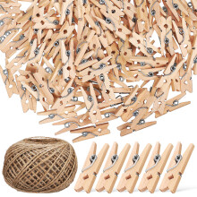1 Rulle Rep Med 150 Träklämmor För Trädgård, Hantverk, DIY