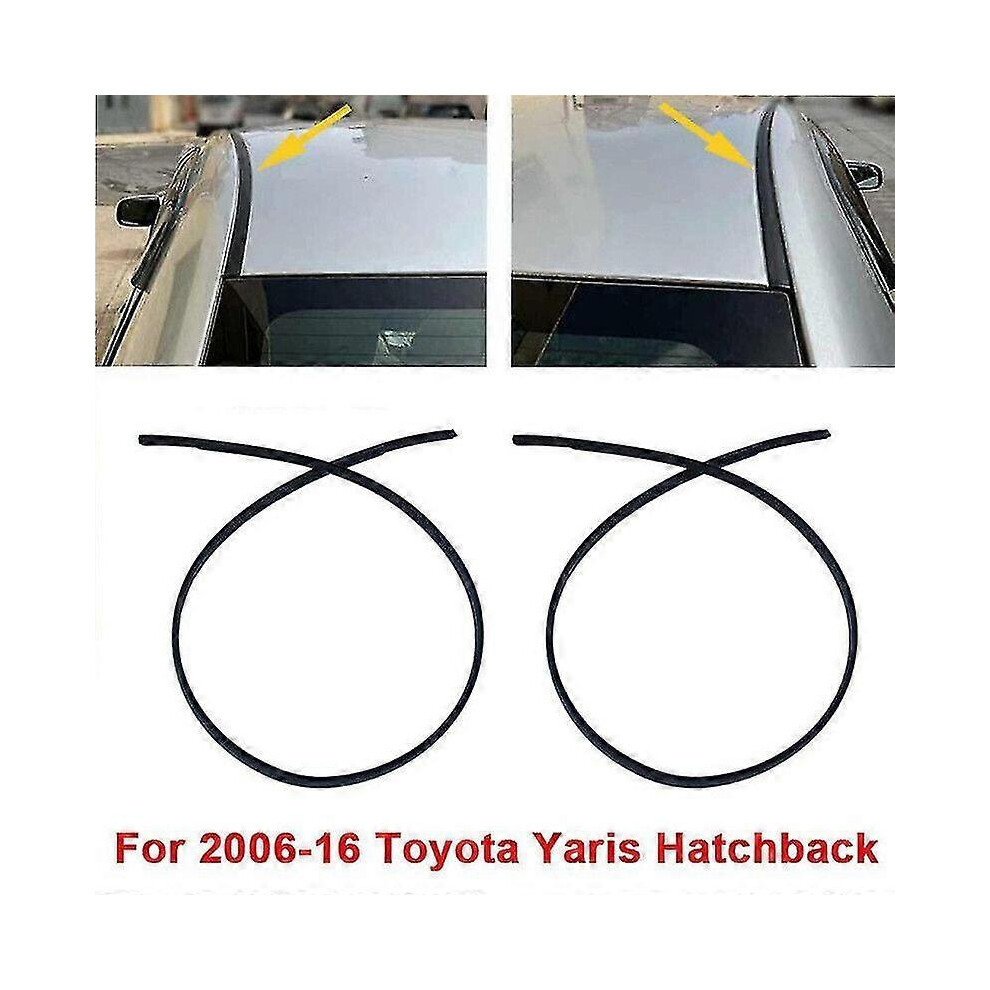Kikidex (As Show, One Size) Left & Right Side Roof Drip Moulding Trim For 2006-2016 Toyota Yaris Hatchback