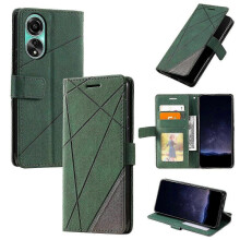(Green) Case for OPPO A78 4G Leather Magnetic Folio Cover with Card Holder ...