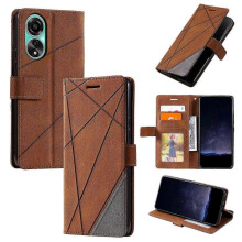 (Brown) Case for OPPO A78 4G Leather Magnetic Folio Cover with Card Holder ...