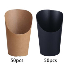 (As show, Brown) Egg Waffle Paper Cup Kraft Paper Cups Holder Thickened For Food Trays Store