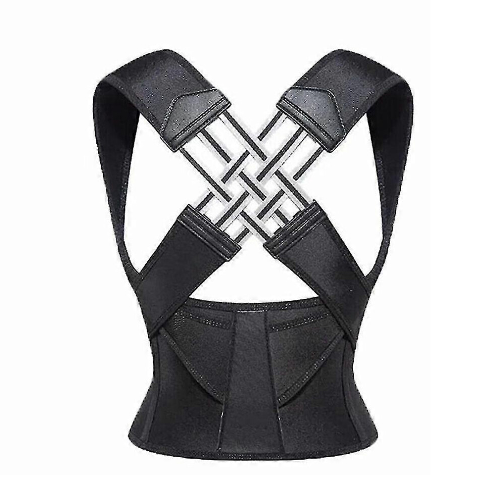 Kikidex (As Show, Xl) 2024 Adjustable Back Posture Corrector Belt Women Men Prevent Slouching Relieve Pain Posture Corrector Black