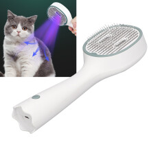 Pflegekamm für Haustiere 2-in-1 USB-aufladbar, selbstreinigende Katzenbürste, ABS, 800mAh
