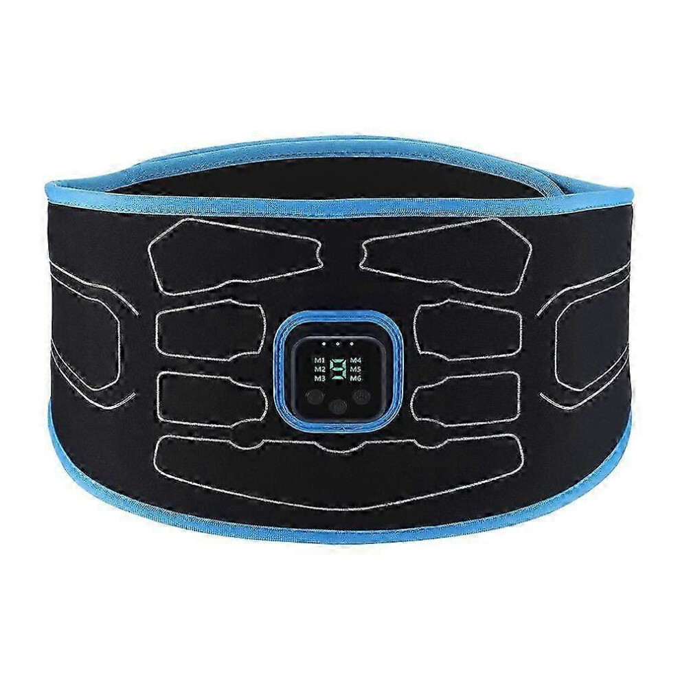 (As show, One size) Smart EMS Abdominal Trainer Muscle Stimulator Toner Fitness Vibration Waist Belt Body Slimming Belt Electric Weight Loss Unisex