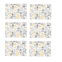 6Pcs Holiday Gift Wrapping Paper 70x50cm Large Islamic-type D
