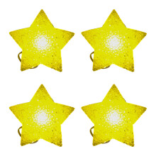 4Pieces Plastic Star Night Lights for Stage-yellow yellow light