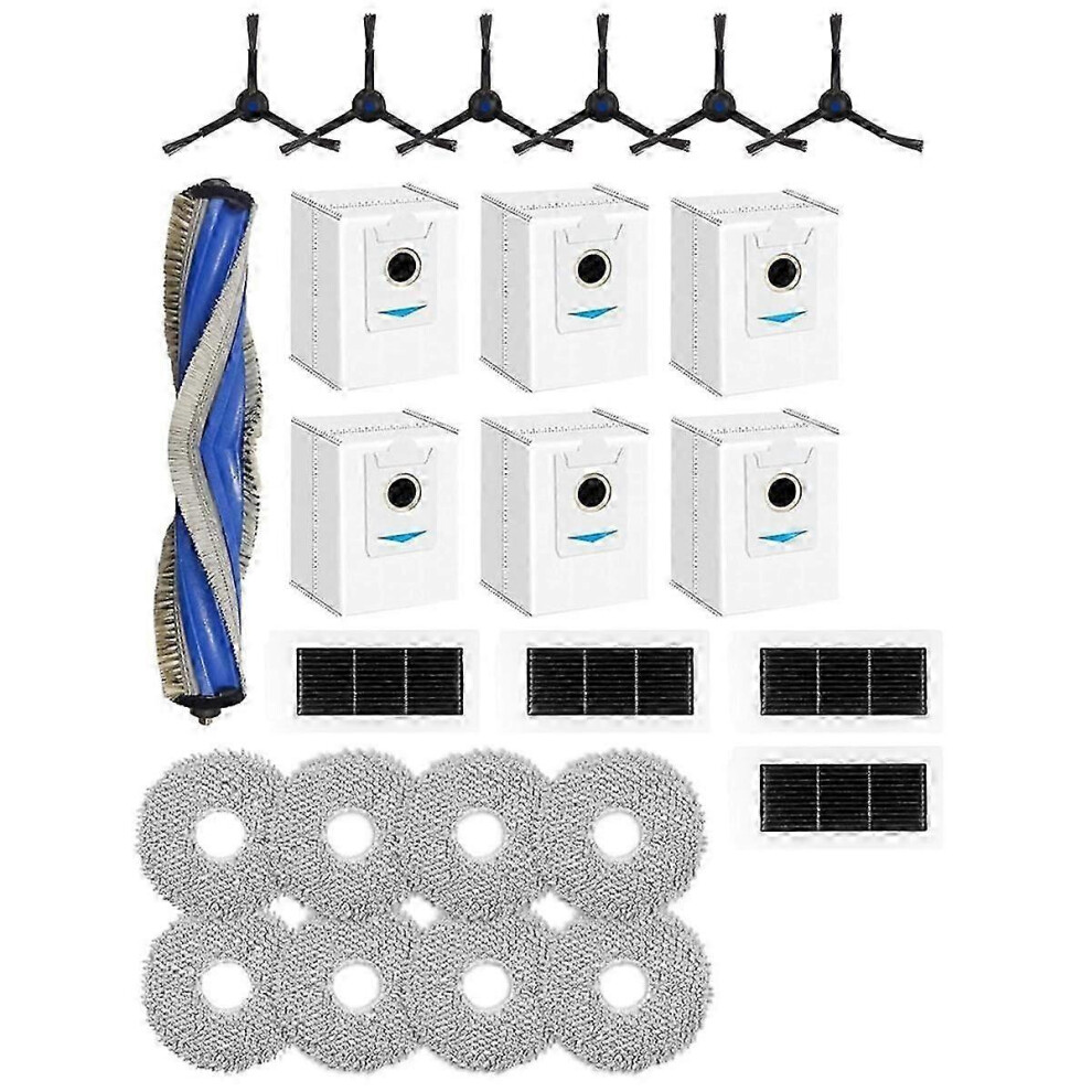 Kikidex (As Show, One Size) For X5 Omni Robot Vacuum Cleaner Main Side Brush Hepa Filter Mop Cloth Dust Bags Replacement Parts