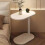 (Walnut) C-Shaped Compact Sofa Side End Table Coffee Laptop Table Living Room Bedroom UK 5