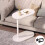 (Walnut) C-Shaped Compact Sofa Side End Table Coffee Laptop Table Living Room Bedroom UK 3