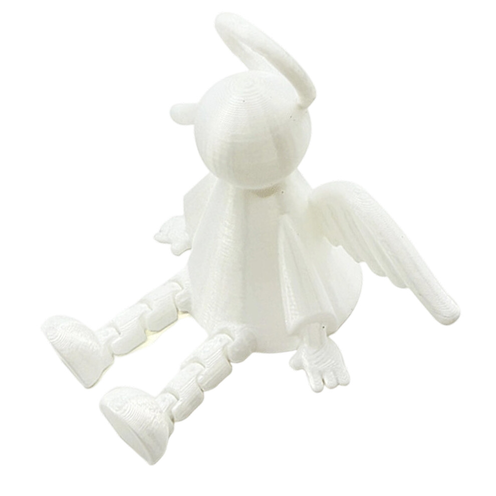 Articulated Angel Figurine With Hinged Legs For Office- 1 White