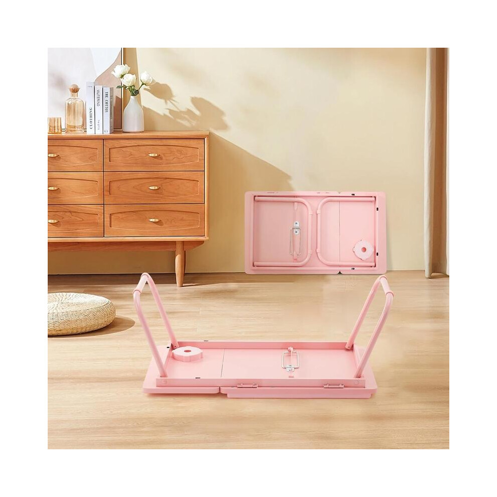 (pink) Foldable Laptop Desk, Laptop Table with Cup Holder, Height Adjustable Computer Bed Tray Table, Reading Holder Notebook Stand for-image-OPC-PMJTRSX-NEW