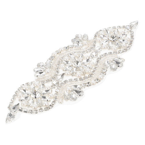 Rhineston Applikation Bröllopsbälte Pärlor Syapplikation