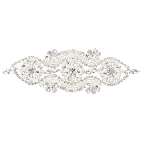 Rhineston Applikation Bröllopsbälte Pärlor Syapplikation 1