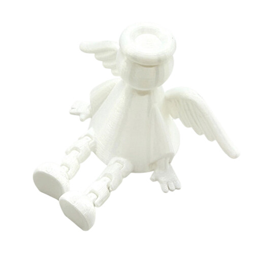 Adjustable Angel Figurine Movable Joints Hinged Legs-White 3