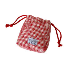 Lightweight Girls Cosmetic Storage Bag Washable Cloth Pouch-Red