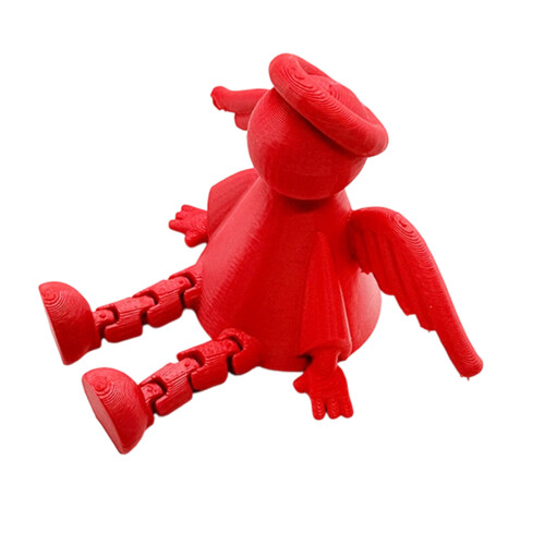 Christmas Angel Statue Movable Joints 3D Printing-Red 2