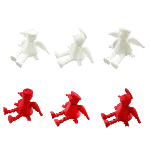 Christmas Angel Statue Movable Joints 3D Printing-Red 2 1