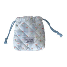 Reusable Cloth Drawstring Makeup Bag Travel Organizer For-Blue