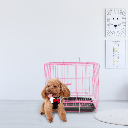 Folding With Toilet Hundbur Medelstor Katt Pink 2