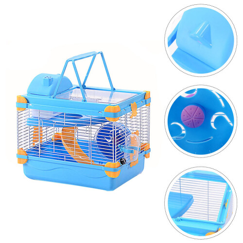 1 Set Burkäfig Med Takfönster Två- Hamstervilla 1