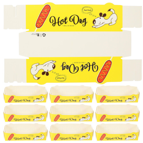 50Pcs Engångs Pappersmatbricka Vikbar För Hamburgare, , Kyckling