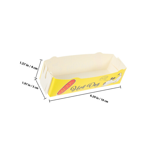 50Pcs Engångs Pappersmatbricka Vikbar För Hamburgare, , Kyckling 1