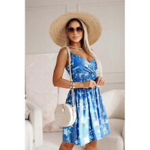 (L, 4) Women V-neck waist sexy suspender dress