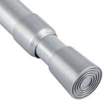 (Gray 84-150cm) Extendable Curtain Poles No Drill Spring Net Curtain Pole 84-150cm Voile Curtain Tension Pole Adjustable Telescopic Rods Extendable