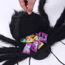 (black) Spider Backpack - Halloween Costume Prop with Adjustable Legs and Candy Bag