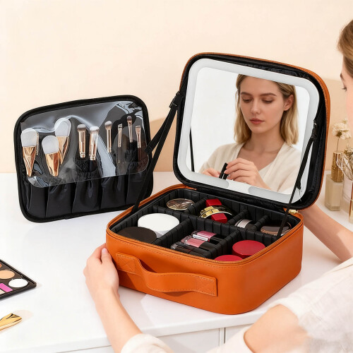 Organisateurs cosmétiques efficaces avec éclairage LED-Noir 1