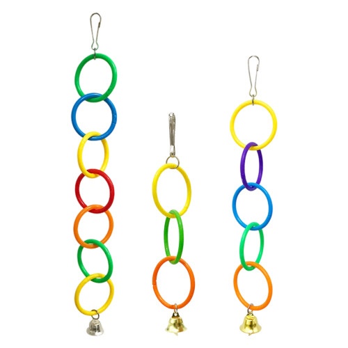 Anneaux colorés balançoire pour oiseaux de compagnie,
