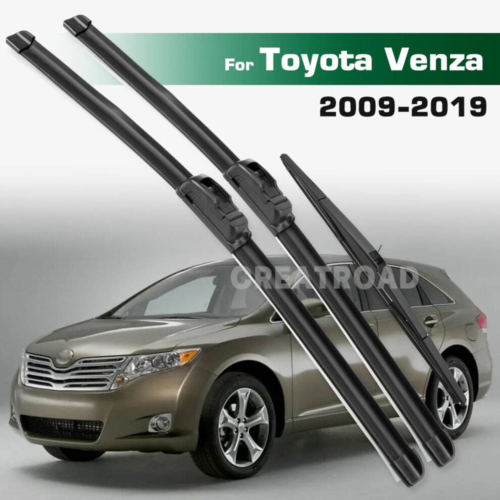(3Pcs) Wiper Lhd&Rhd Front & Rear Wiper Blades Set For Toyota Venza Av10 2009 - 2019 Windshield Windscreen Window Brushes 6935159281175